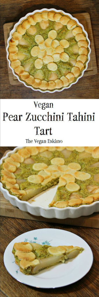 Vegan Pear Zucchini Tahini Tart - The Vegan Eskimo