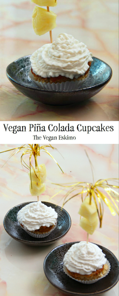 Vegan Piña Colada Cupcakes - The Vegan Eskimo