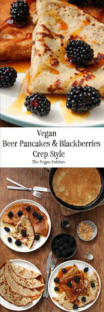 Vegan Beer Pancakes & Blackberries - The Vegan Eskimo
