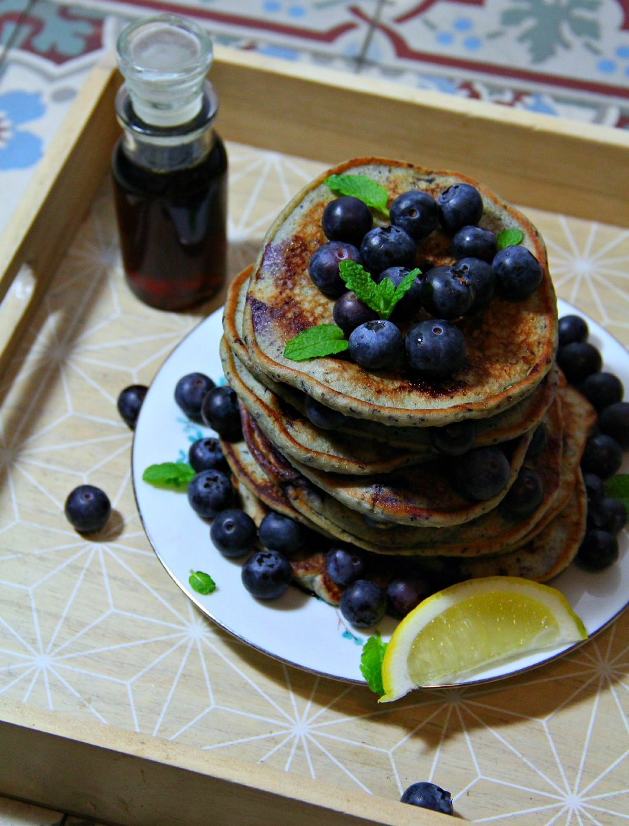 Vegan Blueberry Pancakes - The Vegan Eskimo