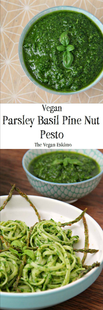 Vegan Parsley Basil Pine Nut Pesto - The Vegan Eskimo