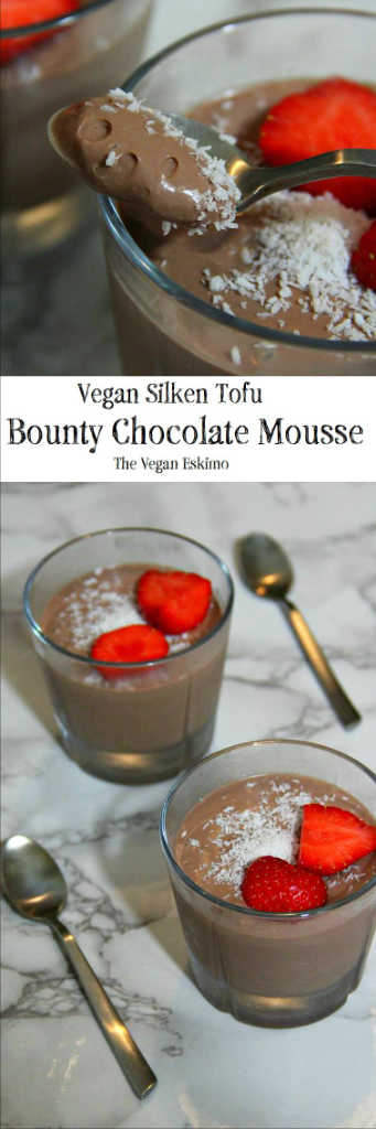 Vegan Bounty Chocolate Mousse - Silken Tofu - The Vegan Eskimo