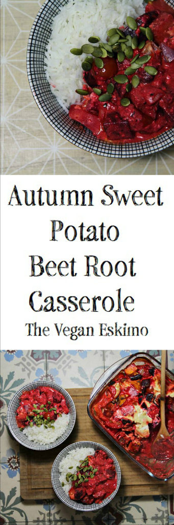 Autumn Sweet Potato Beet Root Casserole - The Vegan Eskimo