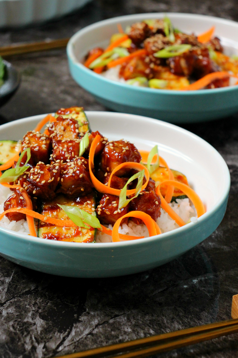 General Tso´s Tofu & Glazed Mini Zucchini - The Vegan Eskimo