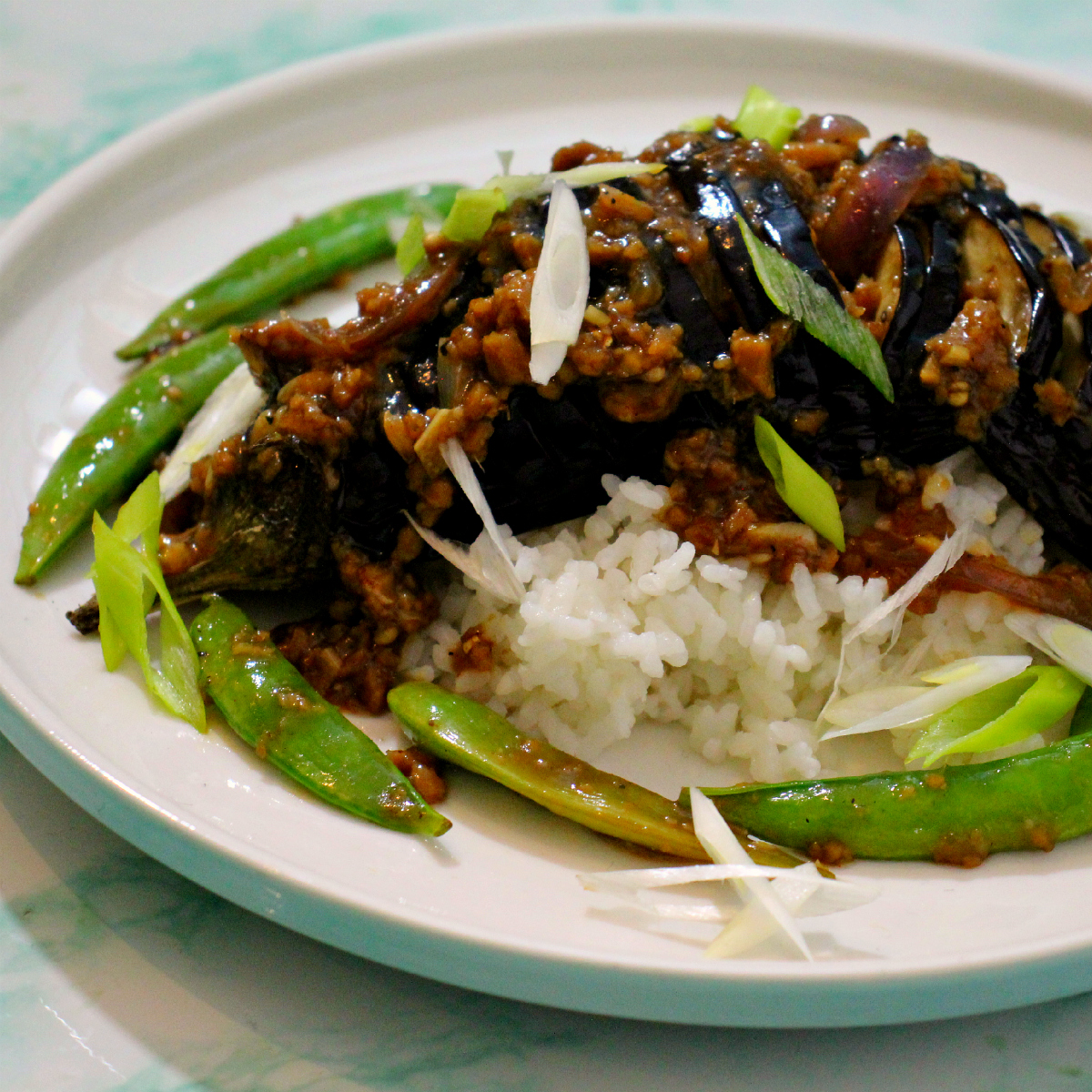 Seitan Loaded Hasselback Aubergine - The Vegan Eskimo