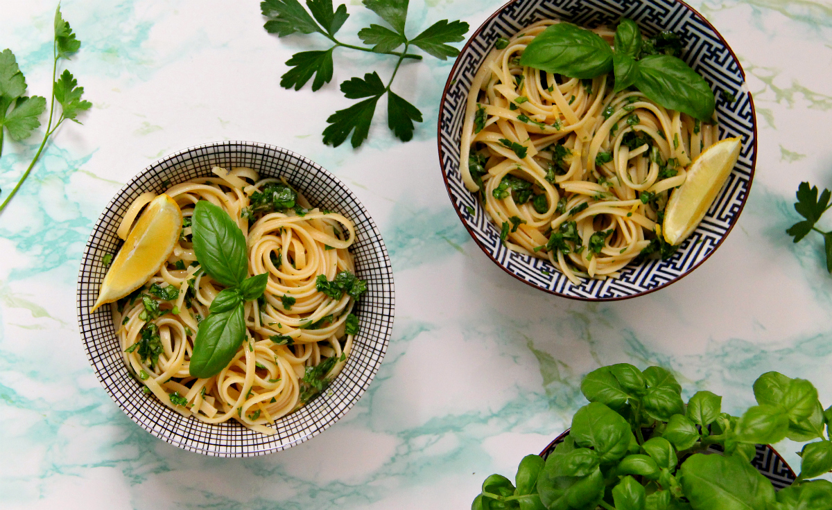 Pasta Basil Gremolata Vinaigrette - The Vegan Eskimo