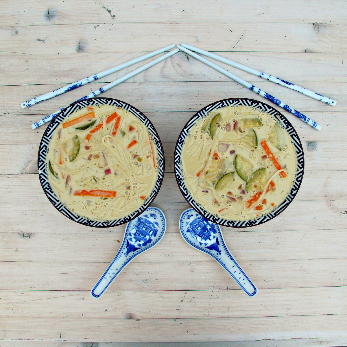 Rice Noodle Coconut Green Curry Soup - The Vegan Eskimo