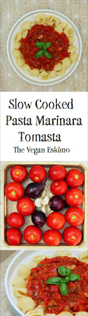 Slow Cooked Pasta Marinara - Tomasta - The Vegan Eskimo
