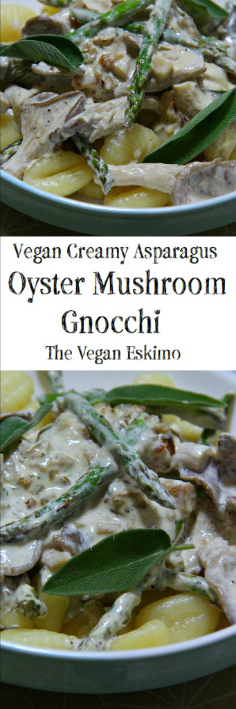 Vegan Asparagus Oyster Mushroom Gnocchi - The Vegan Eskimo