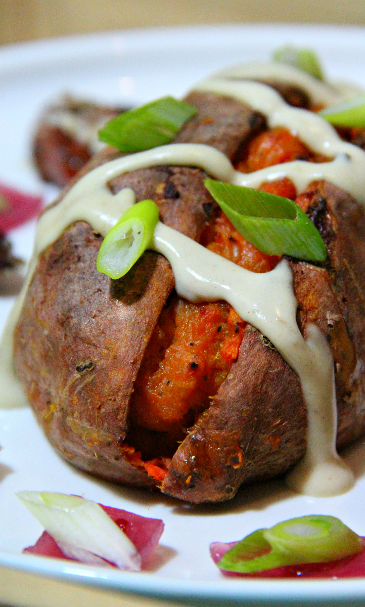 Vegan Double Baked Sweet Potato - The Vegan Eskimo