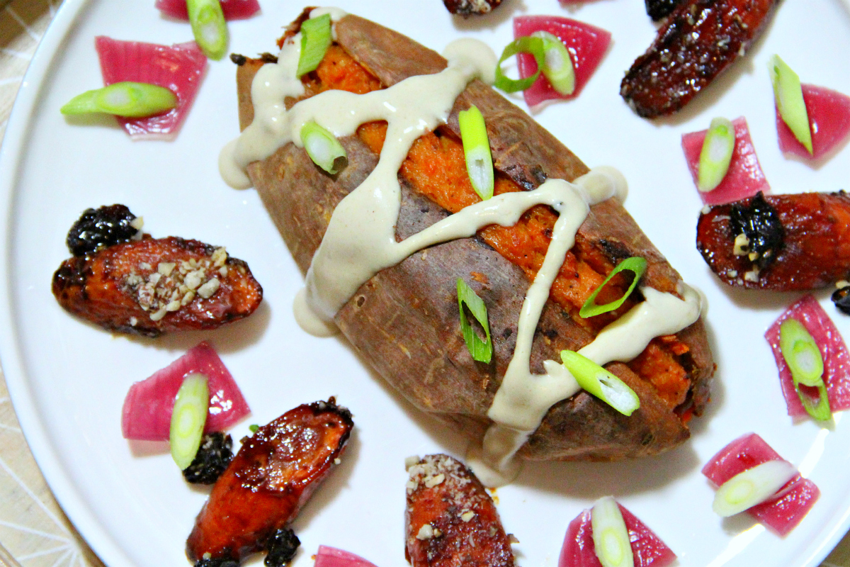 Vegan Double Baked Sweet Potato - The Vegan Eskimo