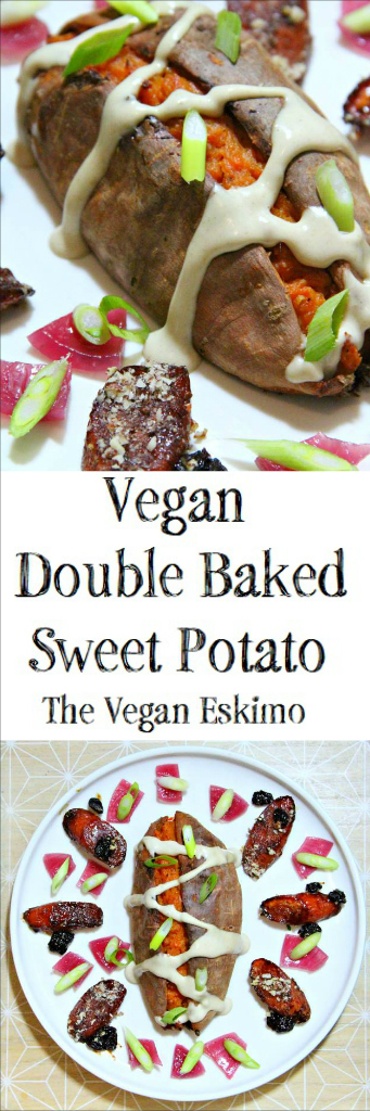 Vegan Double Baked Sweet Potato - The Vegan Eskimo