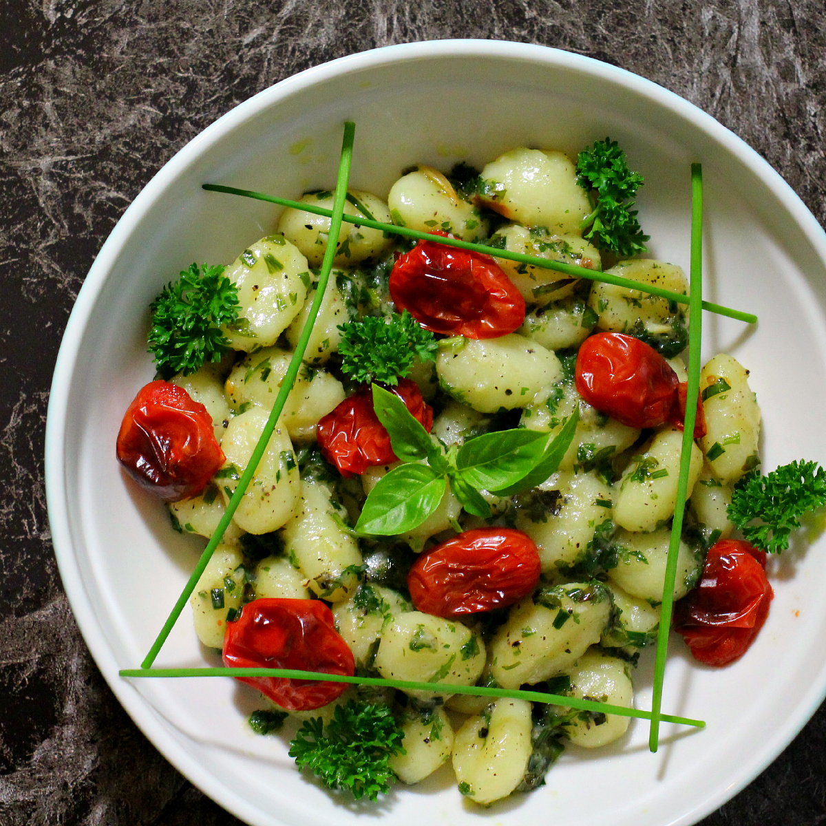 Herbal Buttered Gnocchi & Tomatoes - The Vegan Eskimo