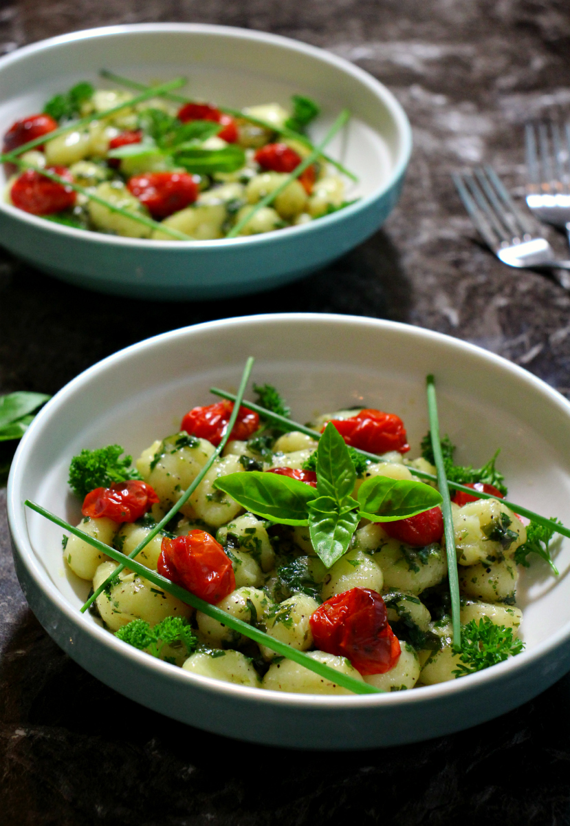 Herbal Buttered Gnocchi & Tomatoes - The Vegan Eskimo