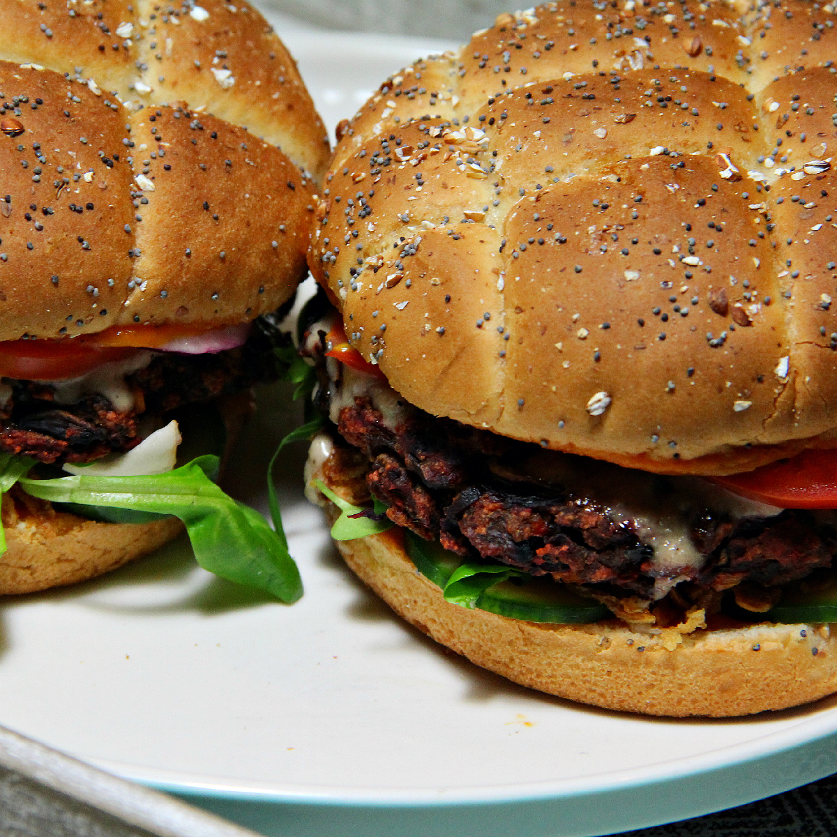 Vegan Mushroom Beet Soy Granule Burgers