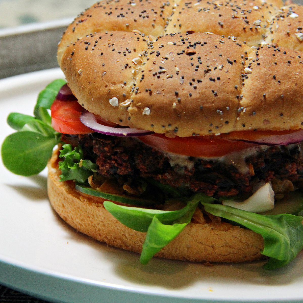 Vegan Mushroom Beet Soy Granule Burgers