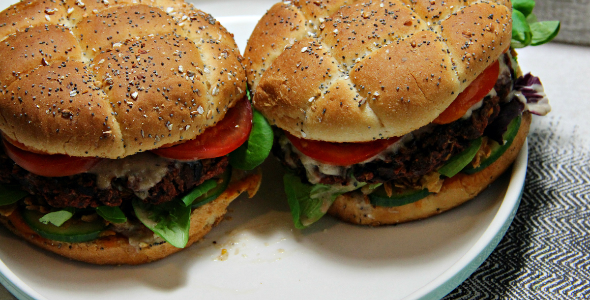 Vegan Mushroom Beet Root Soy Granule Burgers - The Vegan Eskimo