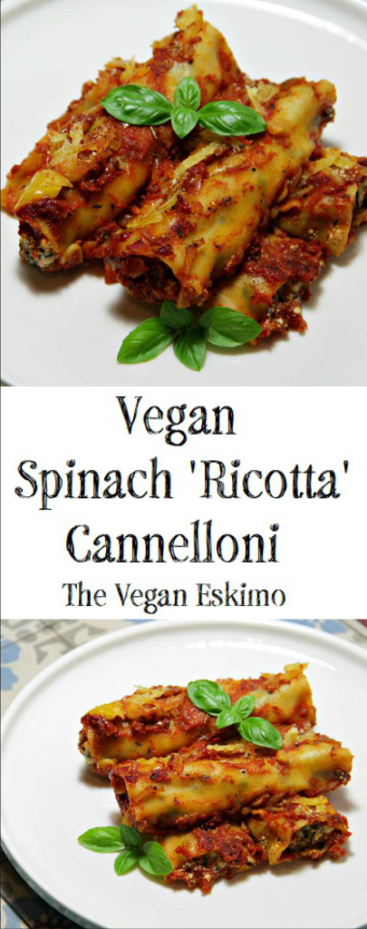 Vegan Spinach 'Ricotta' Cannelloni - The Vegan Eskimo