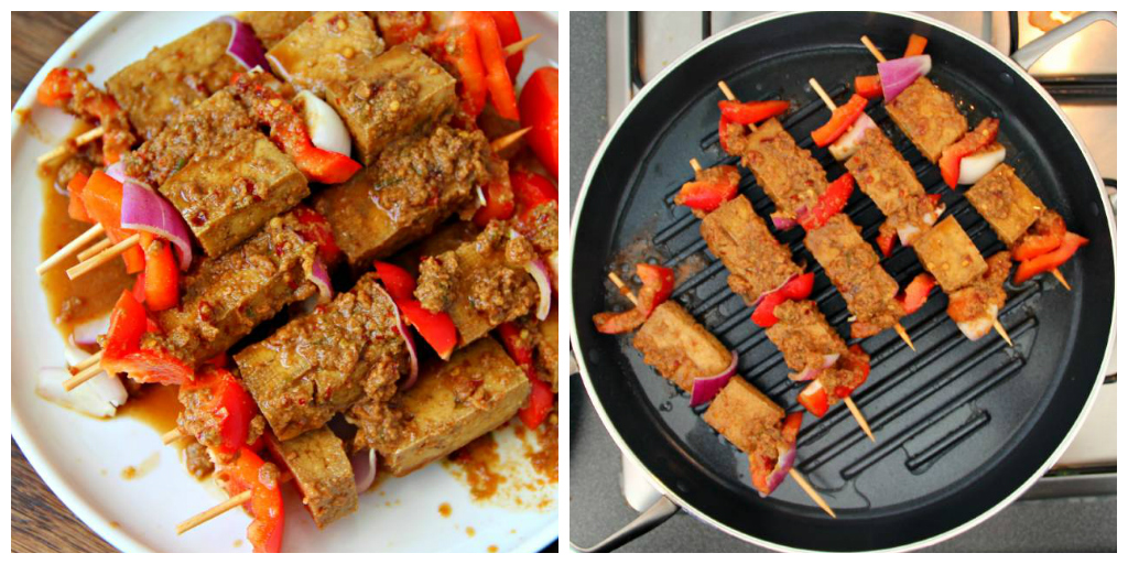 Vegan Tofu Satay Skewers & Peanut Coconut Sauce - The Vegan Eskimo