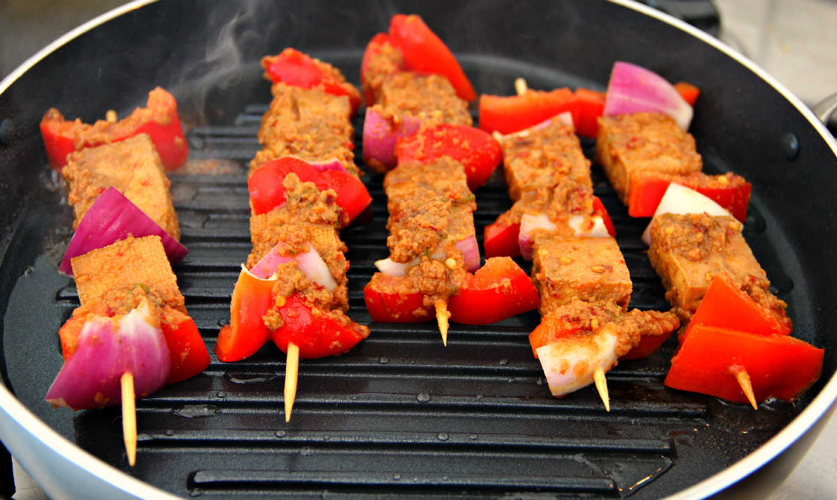 Vegan Tofu Satay Skewers & Peanut Coconut Sauce - The Vegan Eskimo