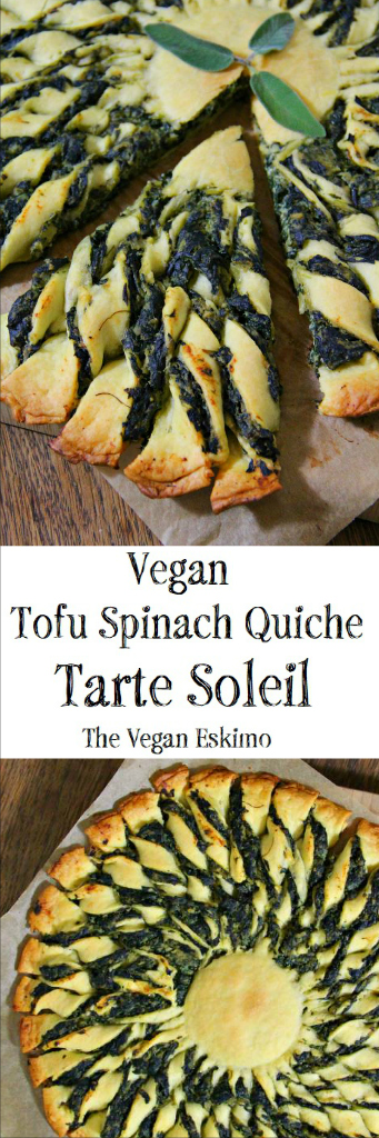 Vegan Tofu Spinach Quiche Tarte Soleil - The Vegan Eskimo