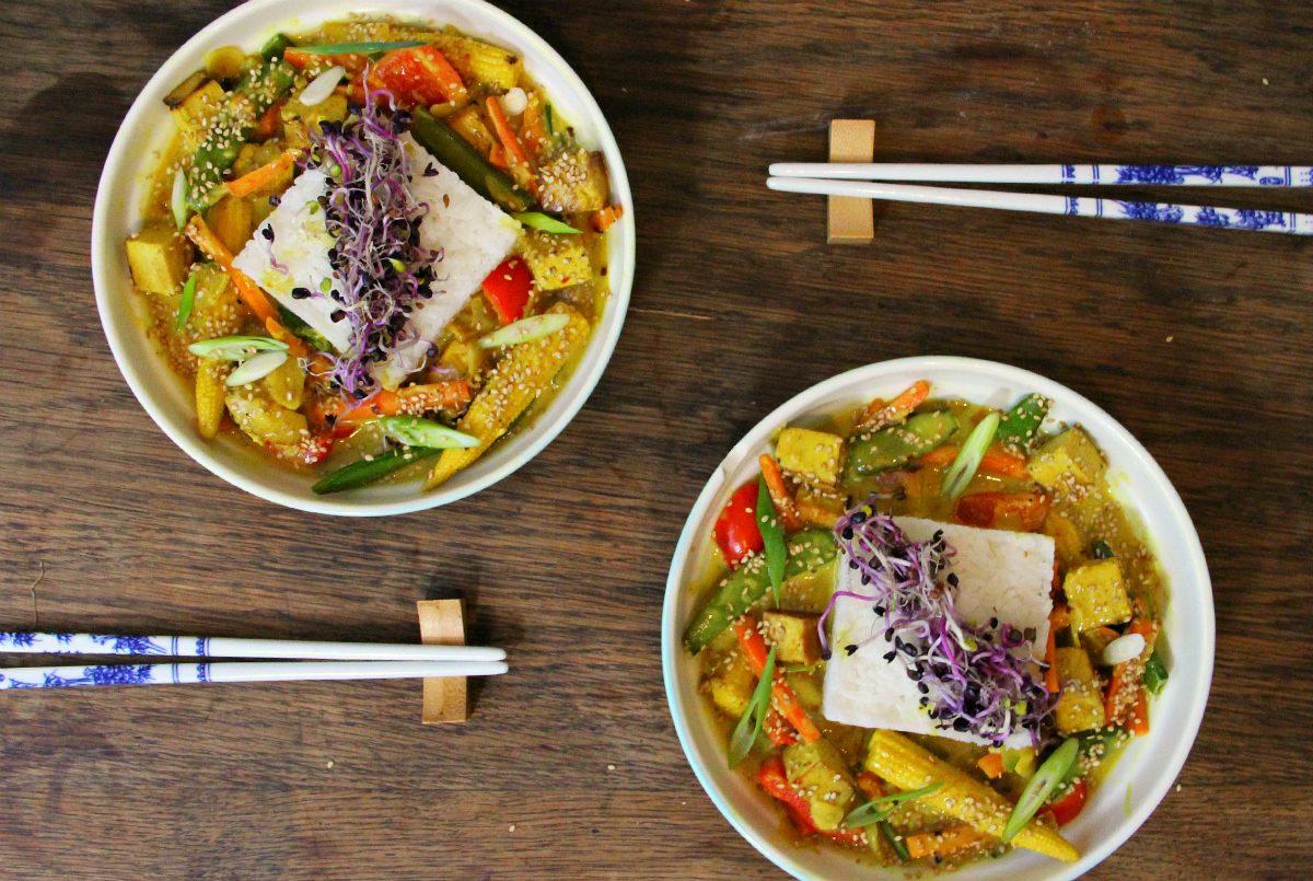 Vegan Tofu Yellow Coconut Curry & Rice - The Vegan Eskimo