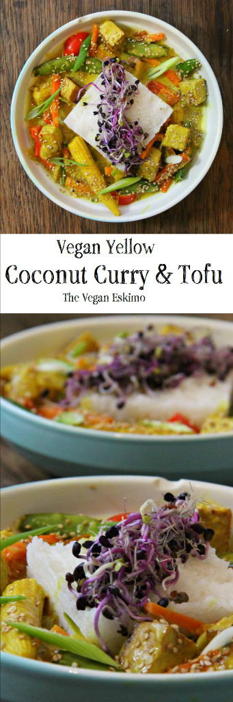 Vegan Tofu Yellow Coconut Curry & Rice - The Vegan Eskimo