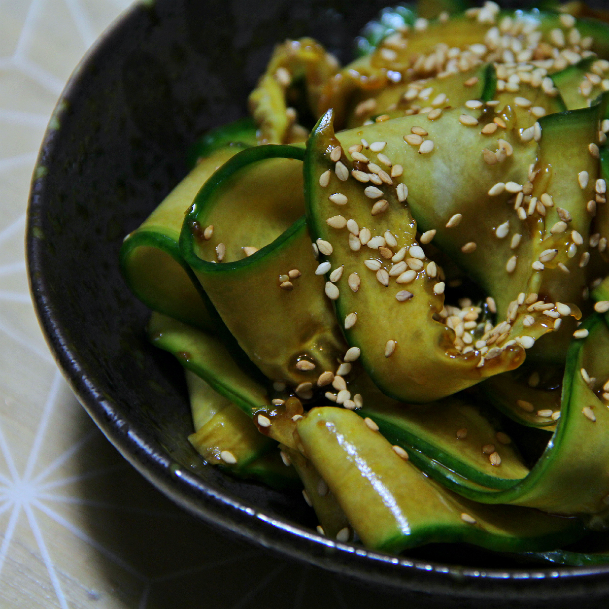 Asian Style Cucumber Salad in Strips - The Vegan Eskimo