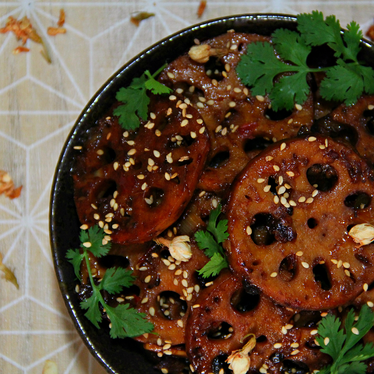 Jasmine Green Tea Braised Lotus Pods - The Vegan Eskimo