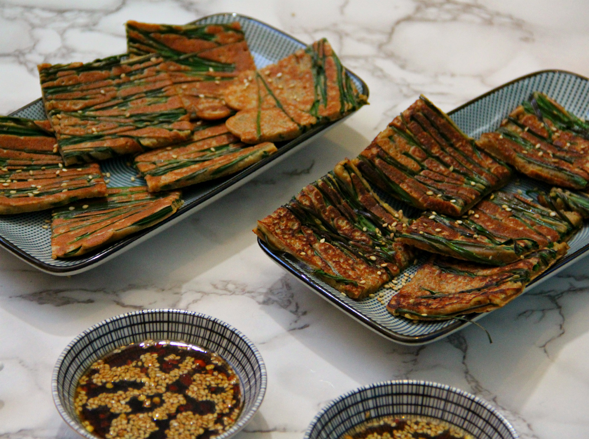 Vegan Korean Buchujeon / Chive Pancakes - The Vegan Eskimo