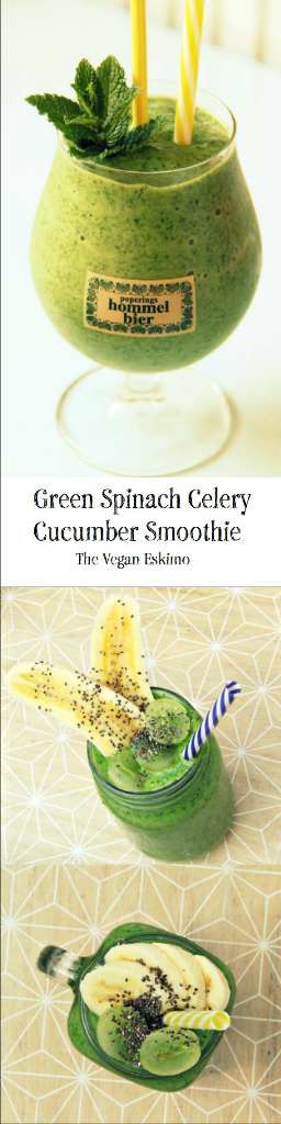 Green Spinach Celery Cucumber Smoothie - The Vegan Eskimo