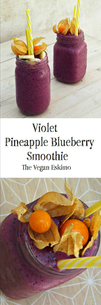 Violet Pineapple Blueberry Smoothie - The Vegan Eskimo