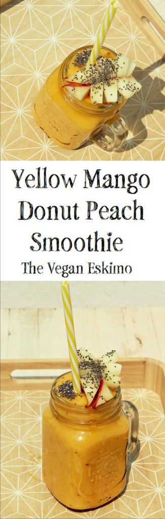Yellow Mango Donut Peach Smoothie - The Vegan Eskimo