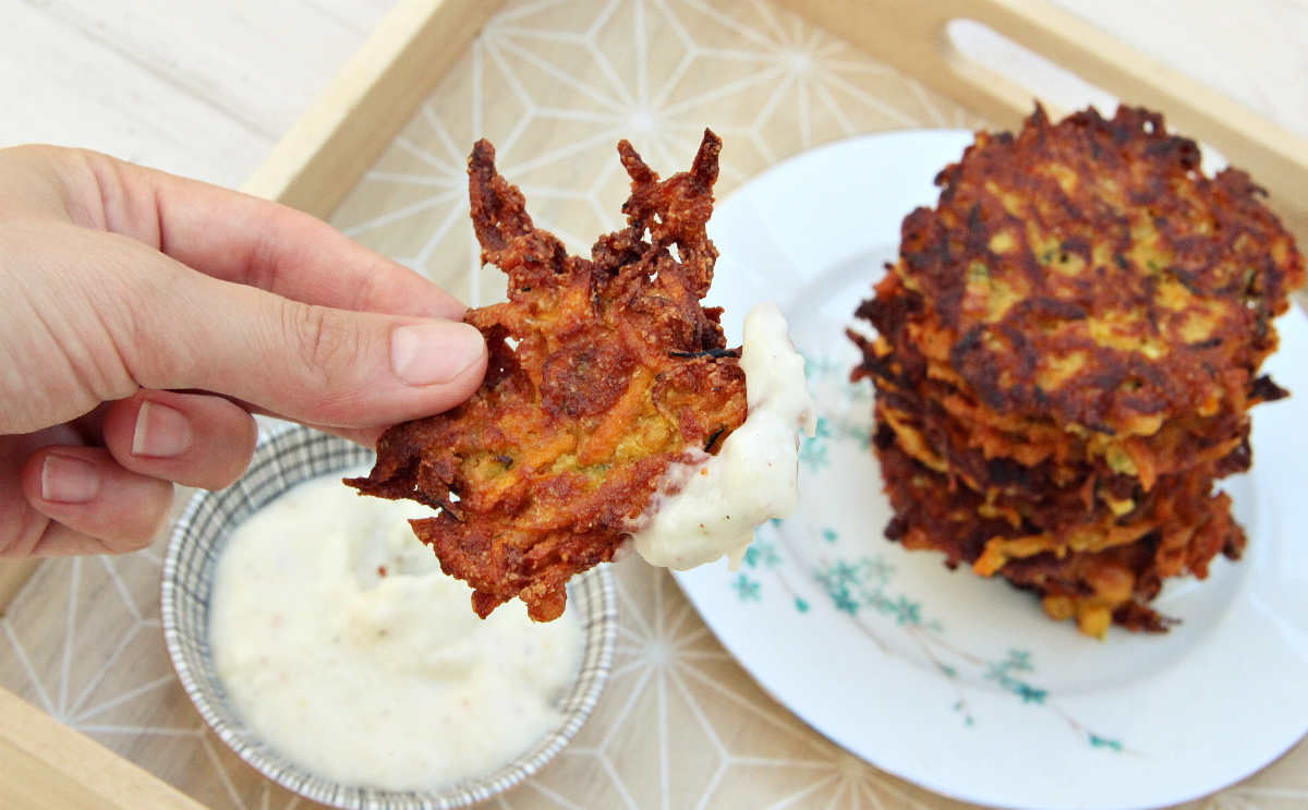 Vegan Zucchini Carrot Fritters - The Vegan Eskimo